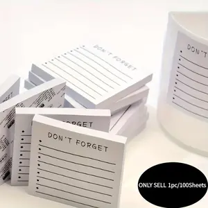 100 Sheets Minimalist Lined Self-Adhesive Sticky Notes, Inspirational Study Planner Checklists, Strong Adhesive Tear-off Memo Pads, Portable Reminder & Reading Notes for Planning, Home, School and Office Stationery