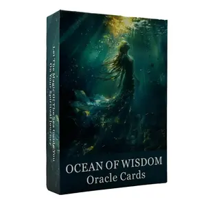 Ocean Of Wisdom Oracle Cards, 1 Box Mysterious Sea Tarot Card, Tarot Card Game, Tarot Card Set, Fortune Telling Toy, Prophecy Oracle Deck for Party Family, Tarot Card Decks
