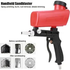 Red Sandblasting Gun Handheld Mini Air-Powered Sandblaster Portable Air-Powered Sandblaster Air Tool Accessories