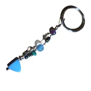 Blue Glass bead Keychain
