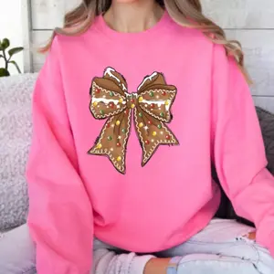11” DTF Transfer Ginger Bread Bow - Ready to Ship