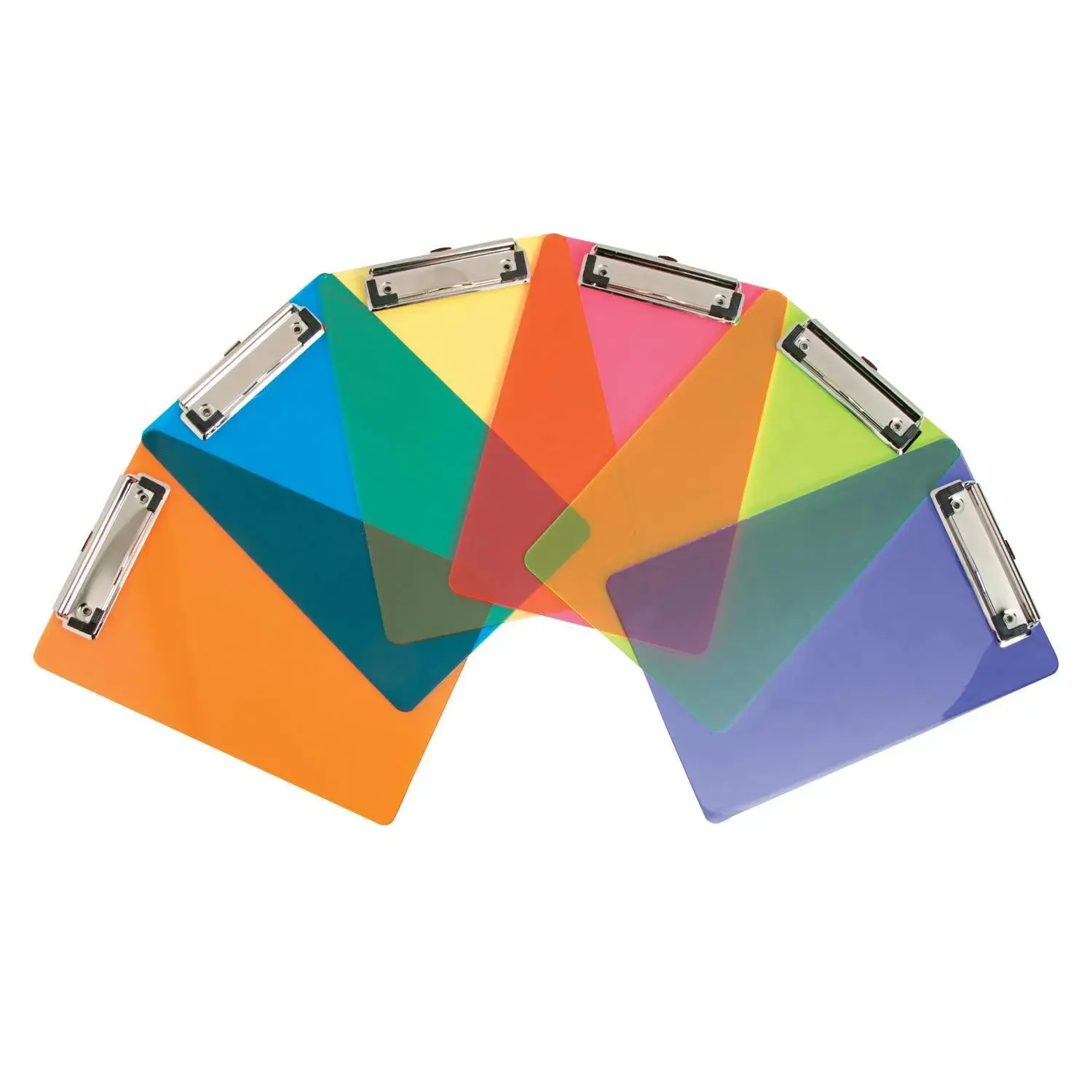 6" x 9" Mini Multicolor Transparent Plastic Clipboards, 6-Piece Set for Students, Group Activities, On-the-Go Studying & Engaging Visual Learners (Office/School Stationery Supplies), Engage Visual Learners