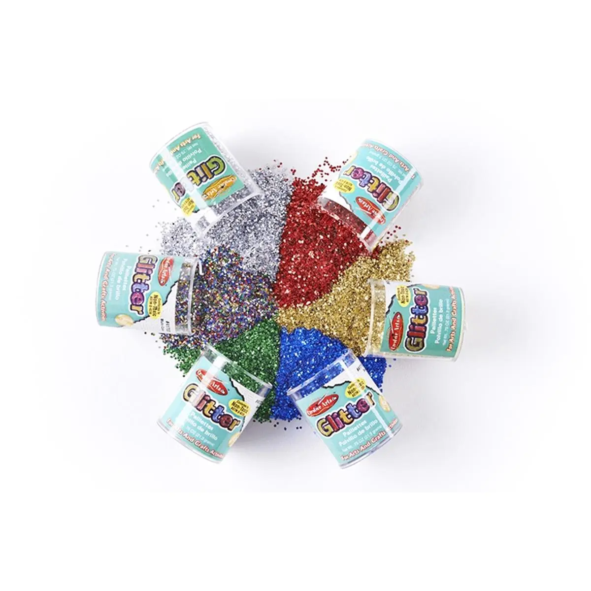 Charles Leonard 6-Pack Lightweight Glitter Kit, Multicoloured Holiday Decoration, Festive Home Party Supplies