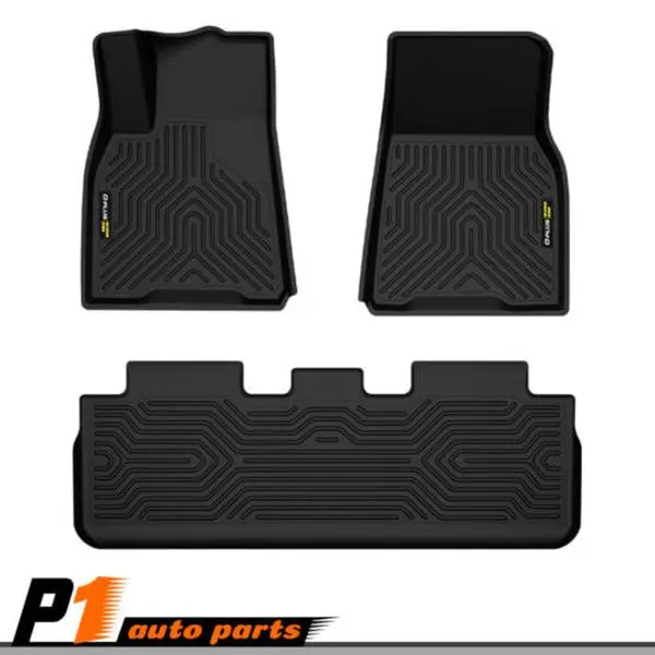 3W Floor Mats for Tesla Model Y 2021 2022 2023 2024, TPE All Weather