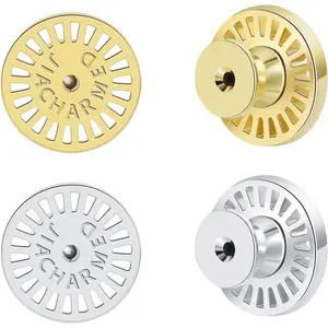 Earring Backs for Droopy Ears, 4 count Sturdy Cycle Shape Earrings Lifter Backs Replacements for Studs Large Flat Backings for Heavy Earings Locking Support Backers for Strected Earlobe