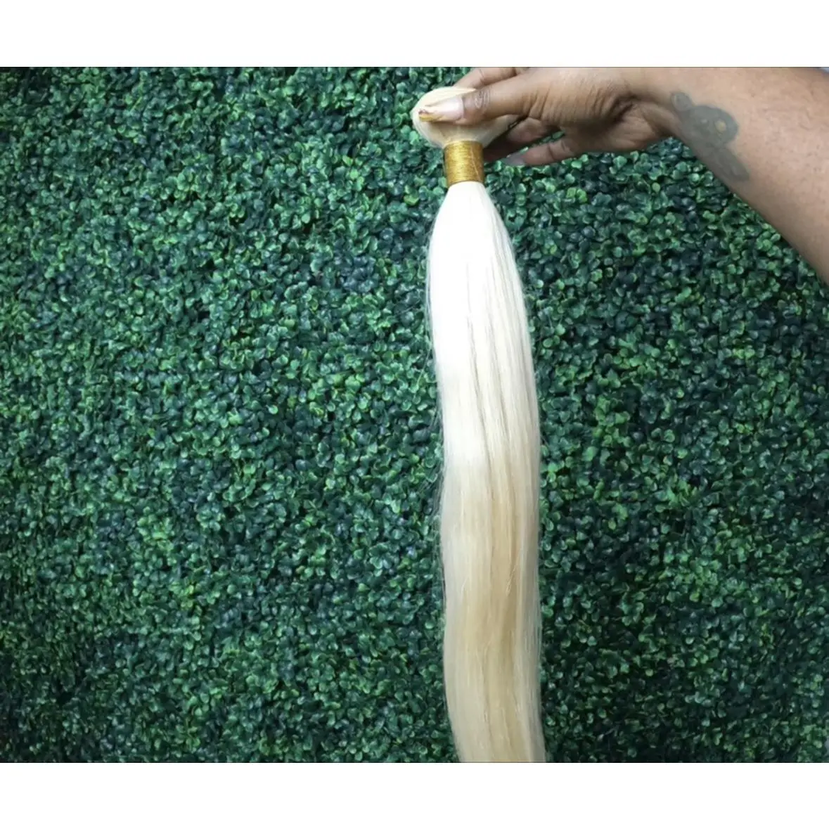 613 Blonde Straight Human Hair Bundle Deal with 4x4 Lace Closure Includes 22-inch 24-inch & 18-inch Bundles Full Install Set