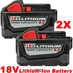 8.0AH Battery For Milwaukee For M18 18V Lithium-ion Extended Capacity 48-11-1860