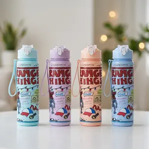 Vintage Design Horror Graffiti Print Reusable Hard Plastic Water Bottle, 700ML Eco-Friendly Alternative, Perfect for School, Travel, Halloween Party Props, Portable, Drinkware