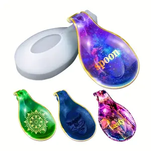 1 Piece Large Spoon Tray Resin Silicone Mold, Large Oval Tray Silicone Mold, Home Decor Kitchen Utensil, Jewelry Stand DIY Craft