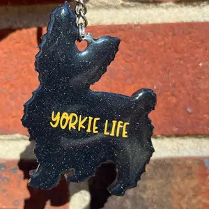 Glitter Yorkie Keychain