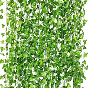 12 Pack 84Ft Artificial Ivy Garland, UV Resistant Faux Vines with Greenery Leaves, Hanging Aesthetic Plants for Home, Bedroom, Party, Garden, and Wall Room Decor Decorative Fruit