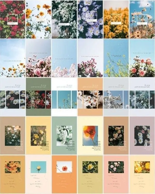 Flower Heaven Aesthetic - Large LOMO Card / Post Card for Scrapbooking or Collage
