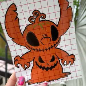 Pumpkin skeleton stitch decal