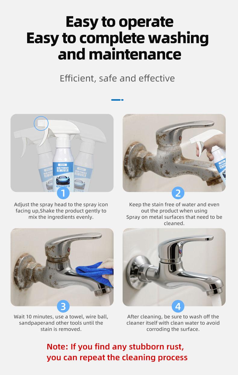 Automotive Rust Remover Spray-Duty Iron Remover Spray - Fast-Acting Rust & Iron Converter, Safe for All Automotive Paints, Wheel Rim, Motorcycles, RV, Boat, Restores Metal Surfaces