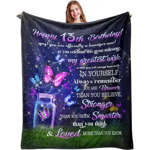 13 Year Old Girl Gifts, Gifts for 13 Year Old Girl, 13th Birthday Gifts for Girls, 13th Birthday Decorations for Girls, 13 Teenager Birthday Gift Ideas, 13 Teenager Flannel Blanket