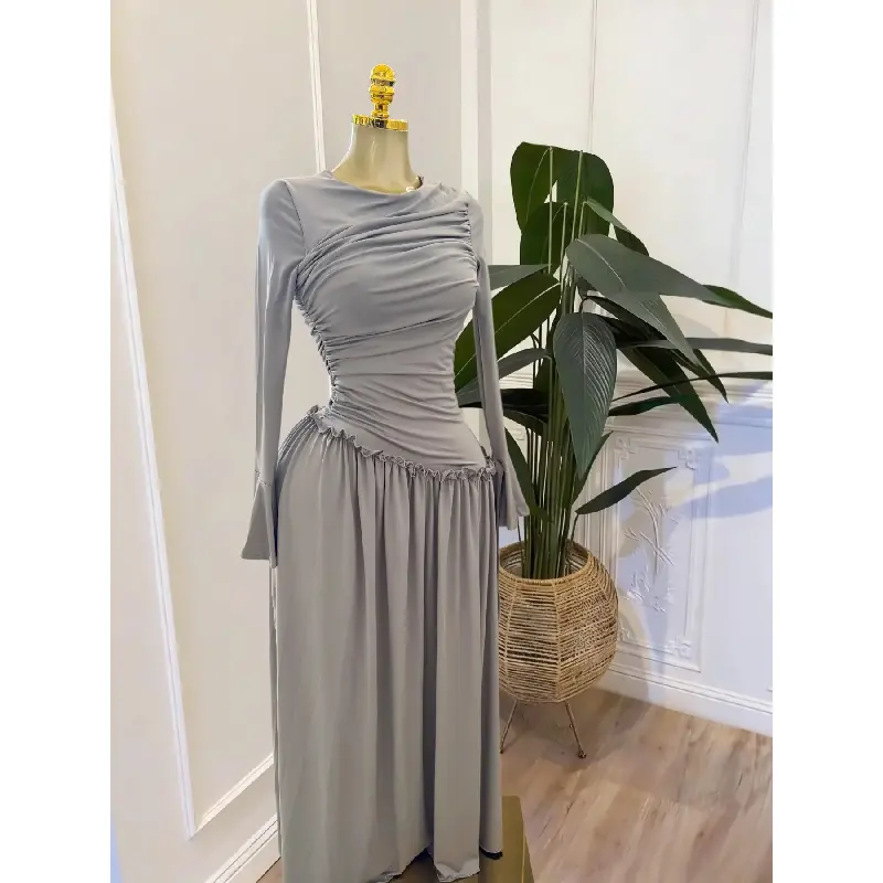 Elegant Women's Long Sleeve Asymmetrical Neck Swing Maxi Dress, Casual Style Fall & Winter Wear, Sweet Sexy Dress for Holiday Birthday Party - TikTok Shop Elegant Women's Long Sleeve Asymmetrical Neck Swing Maxi Dress, Casual Style Fall & Winter Wear, Sweet Sexy Dress for Holiday Birthday Party - TikTok Shop
