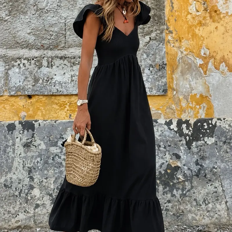 V-neck maxi dress