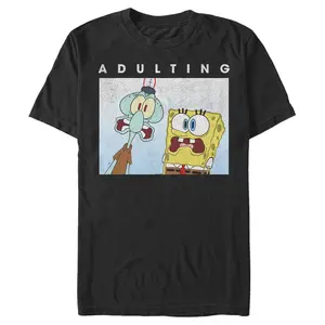 Men's SpongeBob SquarePants Squidward Adulting is Scary T-Shirt