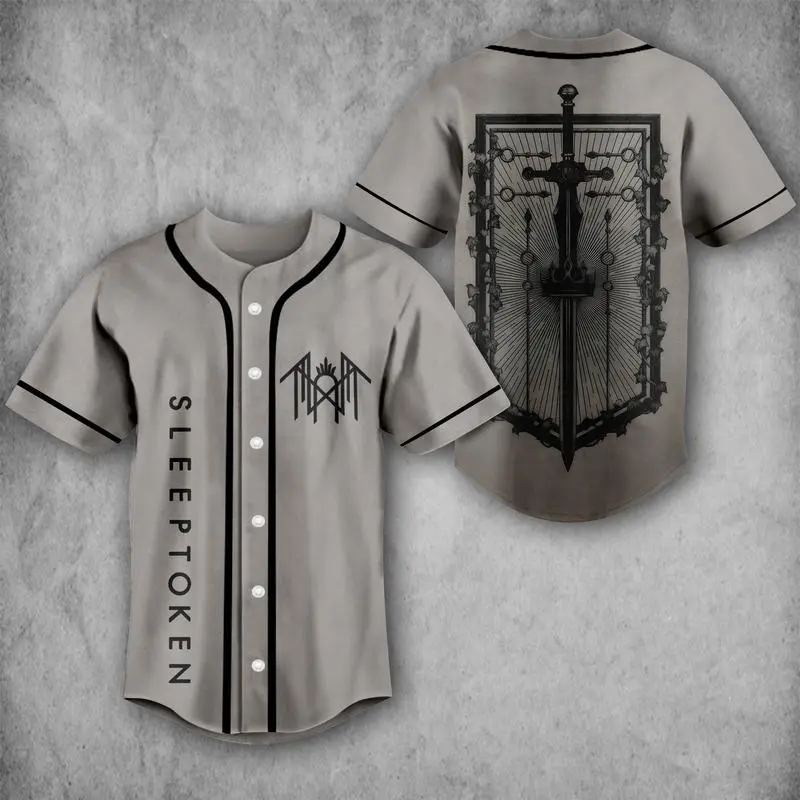 Sleep Token Damocles Crest Heavy Metal Baseball Jersey, Even In Arcadia Album Merch, Unisex Oversize Rock Band Baseball Jersey, Gift For Rock Music Lovers