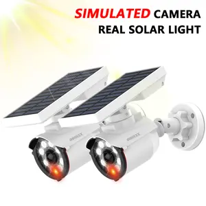 OOSSXX Solar Wireless Simulated Fake Camera Light,Outdoor  Motion Light Motion Sensor,Home Security System With Brightest Floodlights Spot Lighting,Wireless Security Led Lights Activate