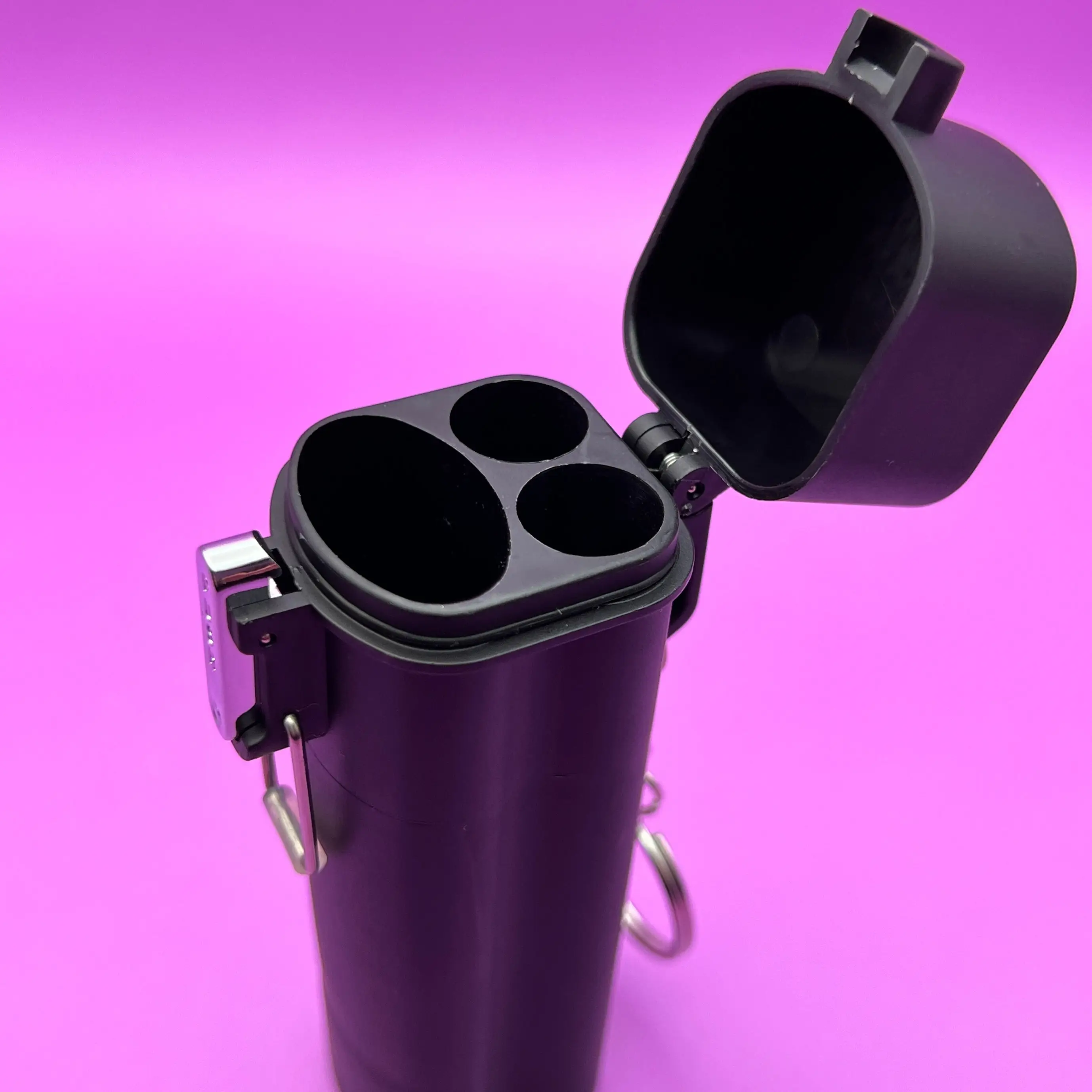 Flip-Top Smell Proof Waterproof Travel Case Lighter Holder, Smoking Accessories Cigarette Box, Funny Gifts (Black)