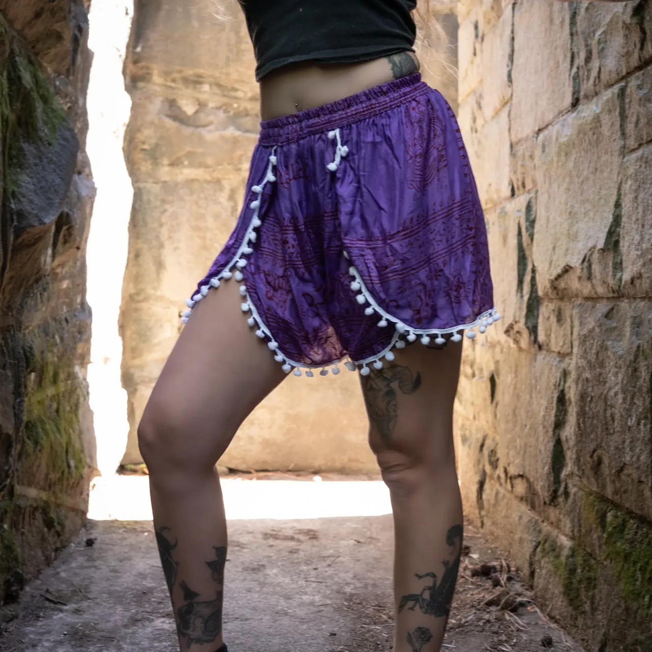 Whimsy Tassel Shorts - Nightshade Purple
