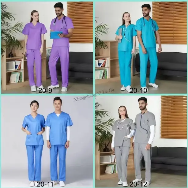 Unisex 2-Piece Scrub Set, Comfortable Stretch Fabric, for Medical Professionals, Easy-Care Workwear