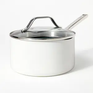 3qt Ceramic Nonstick Saucepan Cream - Figmint