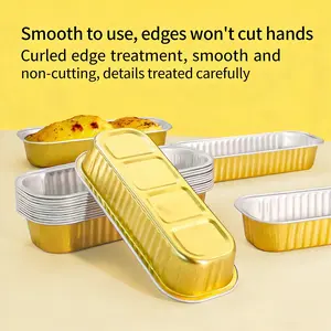 30 Mini Cake Aluminum Foil Baking Cups, 6.8 Ounce Rectangular Disposable Cheesecake Molds for Home Baking, Parties and Gifts, Reusable and Easy to Clean, Bakeware, Baking Supplies