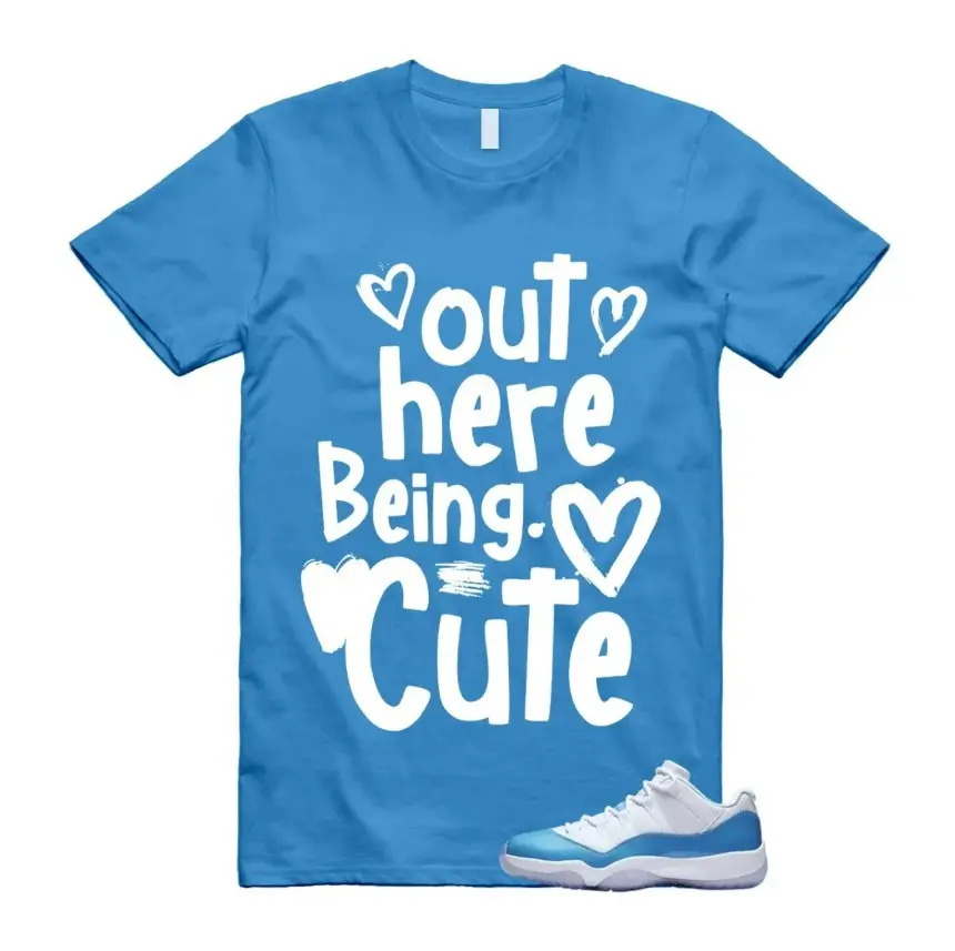 Shirt to match University Blue 11 Sneaker, University Blue 11 Shirt, Blue White Sneaker Match Tee, Trendy Streetwear Outfit T-Shirt, Menswear Top