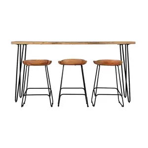 Nature's Edge Solid Acacia Four Piece 72" Counter Height Dining Set