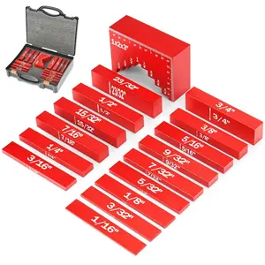 Setup Blocks Height Gauge, 16 count Precision  Setup Bars, Router and Table  Accessories, Woodworking Tools for Easily Set Fence, , Drill Height, with Storage Case