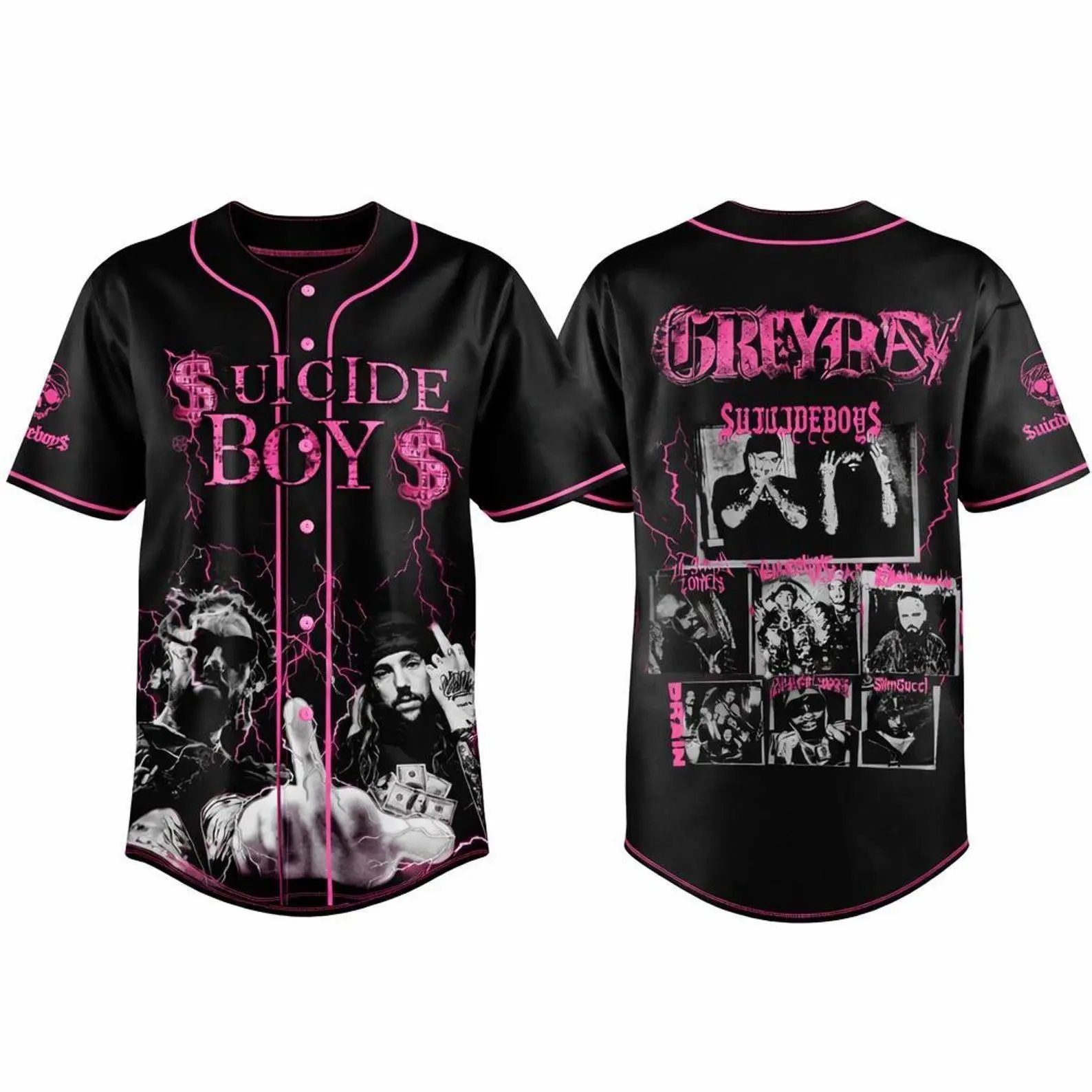 Full Print Vintage Suicideboiz Baseball Jersey Shirt, Suicideboy G59 Baseball Jersey Shirt, Casual Baseball Jersey, Suicideboy Merch Shirt