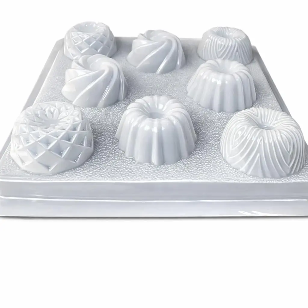 Mini Gelatin Mold Tray – Assorted Geometric Jello Molds – Molde para Gelatina – 8 Cavity Plastic Mold for Gelatin & Cold Desserts – Made in Mexico