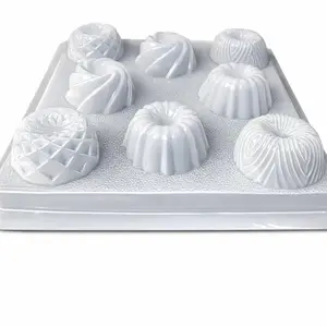 Mini Gelatin Mold Tray – Assorted Geometric Jello Molds – Molde para Gelatina – 8 Cavity Plastic Mold for Gelatin & Cold Desserts – Made in Mexico