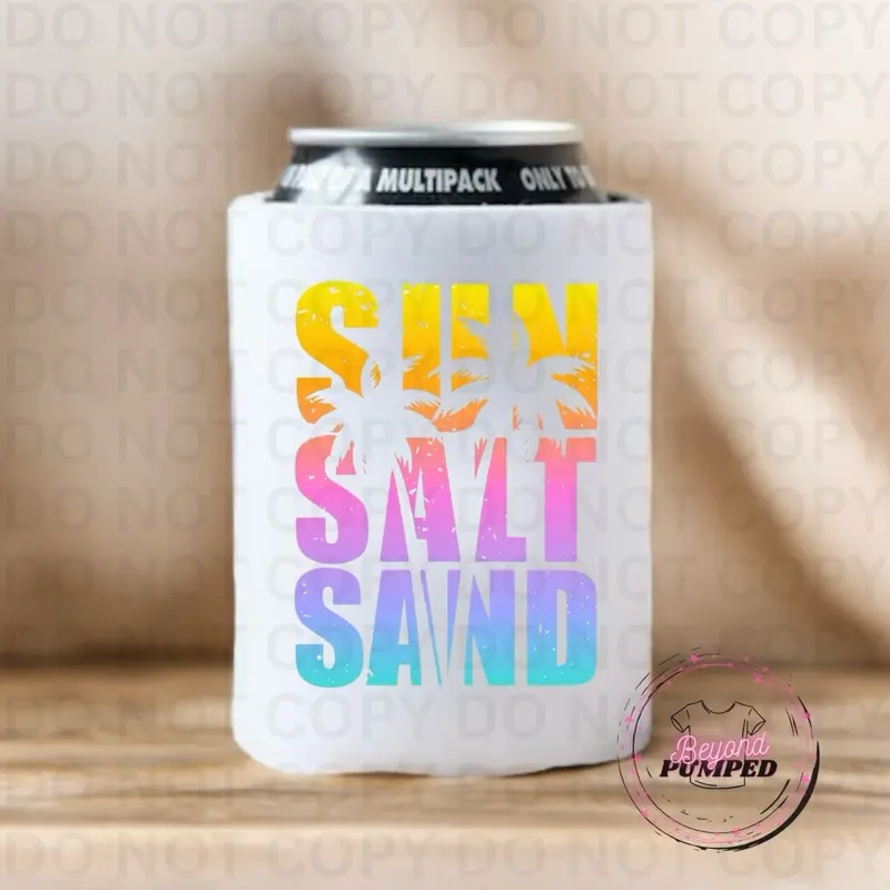 Sun, Salt, Sand - 12oz Sublimation Can Koozie