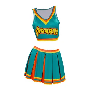 Bring It On Cosplay Costume Women Girls Schools Cheerleading Suit Clovers Cheer Outfit