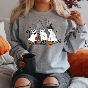 Halloween Spooky Cat Sweatshirt,  Spooky Shirt, Halloween T-shirt, Cool Halloween shirt, Funny Halloween shirt, Halloween Tee, Cat Shirt