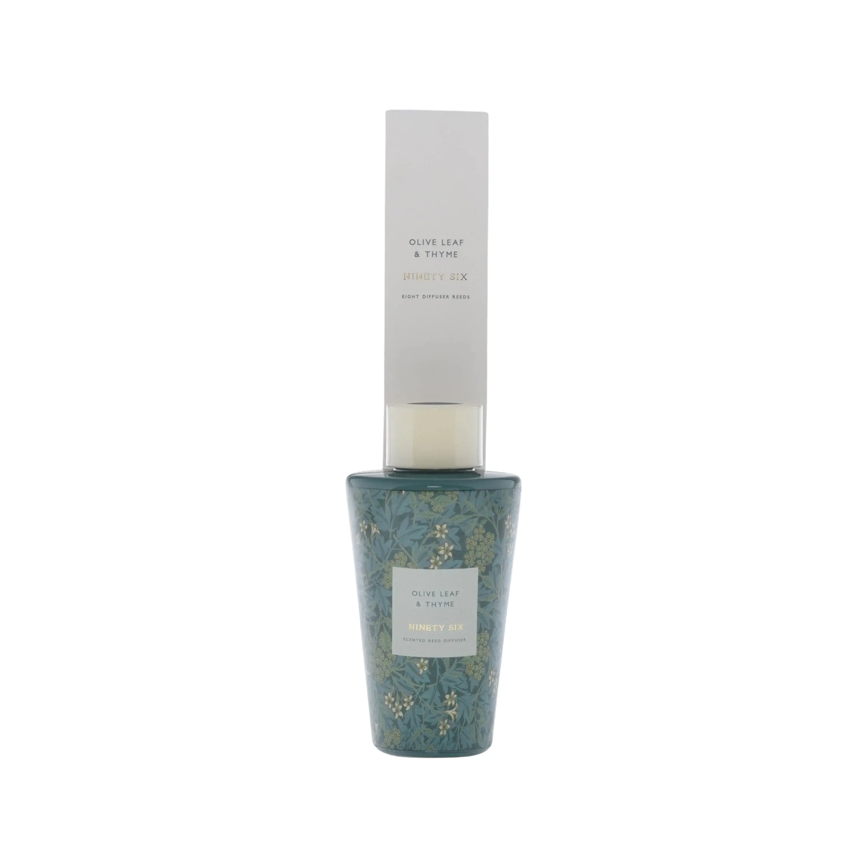 Olive Leaf & Thyme Mediterranean Woody Herbal Reed Diffuser - 100ml, 7.5in-2.5in, Green Herbs, Citrus Pomelo Fragrance Oil, Aromatic Woody Room Freshener, Home Fragrance Room Accessories