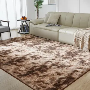 Ultra Soft Rug for Living Room, 5*8 Fluffy Shag Area Rug for Bedroom, Modern Shaggy Carpets Fuzzy Rug for Teens Dorm Nursery Home Decor Aesthetic, Upgrade Anti-Skid Durable, Tie-Dyed Coffee