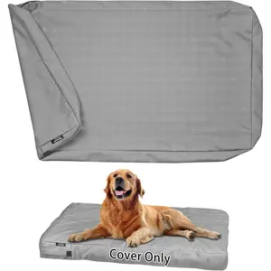 Waterproof Washable Removable Zippered Replacement Dog Cat Bed Cover 40x27x4 Inches Gray