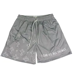 VENCER CO | MESH SHORTS - I CAN DO ALL THINGS | No Drawstring | 5" Premium Athletic Shorts for Youth & Adults | Lightweight Breathable Summer Sports Shorts | Baseball Training, Gym & Everyday Activewear