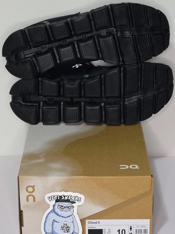 On Cloud 5 All Black Men's Sneaker with CloudTec Sole & Speedboard Technology Breathable Moisture-Wicking Lining Perfect for Any Terrain