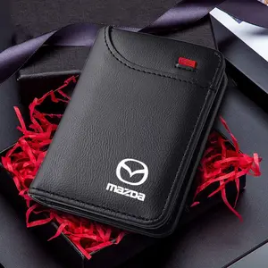 PU Leather Car Logo Mini Wallet, Lightweight Thin Money Purse, Fits Mazda 3 6 Cx5 2 Cx3 Cx9 Mx5 Rx8 Axela Demio Atenza, Car Key Holder, Car Key Accessory
