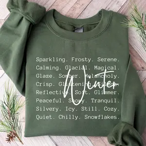 Winter Definition Sweatshirt, Cozy Winter Words Crewneck, Minimalist Holiday Sweater, Aesthetic Christmas Gift for Her