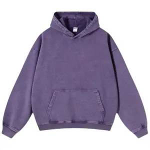Acid Wash Hoodie Oversized Vintage Unisex Hoodie with Pockets for Men Women Couples Cotton Distressed Look Purple Everyday Casual Sweatshirts Menswear