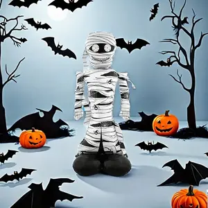 Halloween Inflatable Mummy Balloon, 59in Tall, Standing, Indoor Outdoor Party Decor, Aluminum Material, Ages 14+, Spooky Theme, Decoration