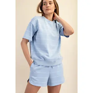 Scuba Striped Short Sleeve Top - 3 Colors!
