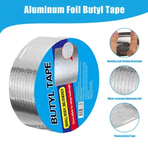 （5.91 in*16.4 ft）Waterproof tape leakage patch butyl tape roof leakage roof color steel tile cracks self-adhesive aluminum foil waterproofing volume