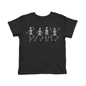 Toddler Funny T Shirts Dancing Skeletons Sarcastic Graphic Novelty Tee For Young Kids Funny Toddler Shirts Halloween Apparel for Toddler Childrens Graphic Tees Black